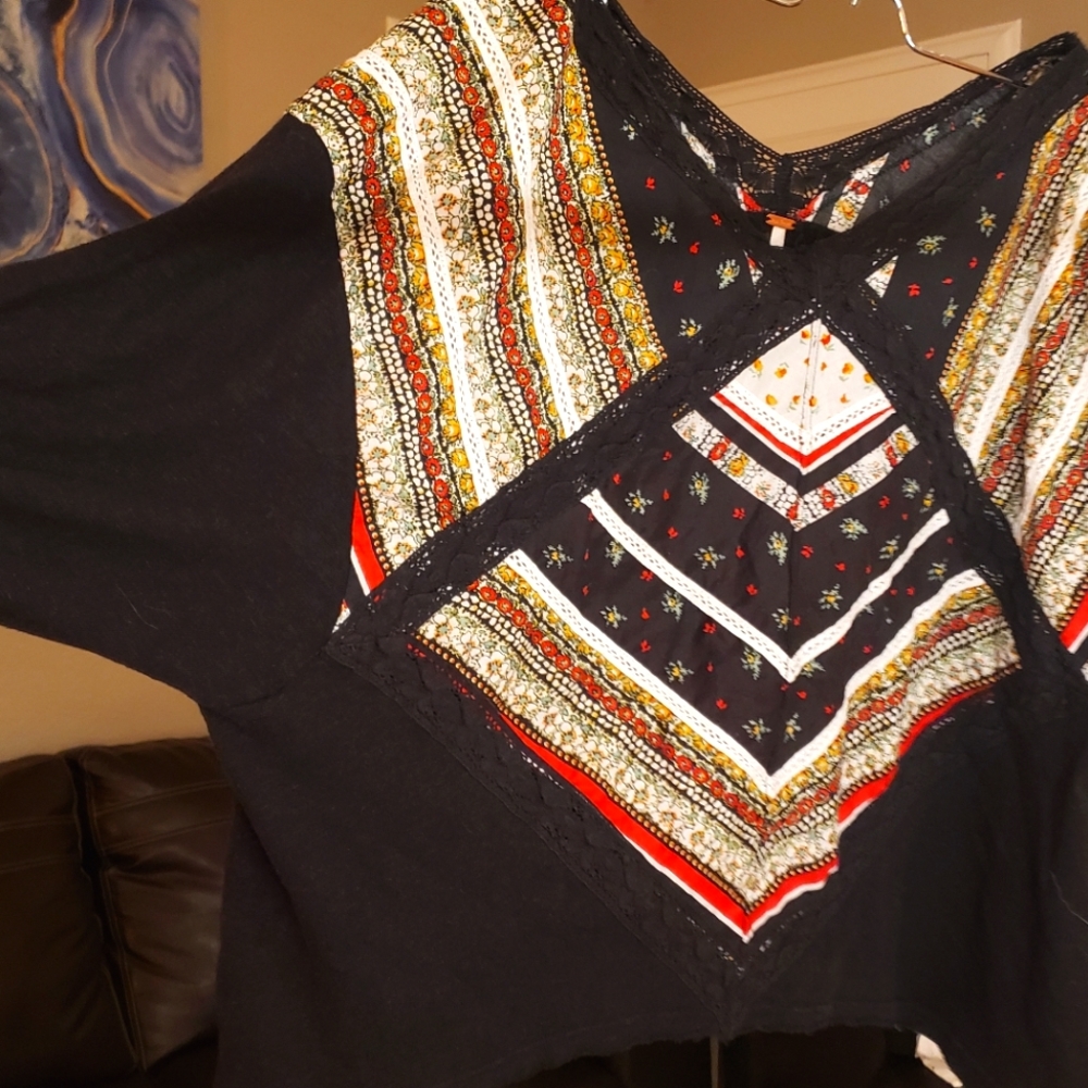 FREE PEOPLE ☆Rustic Boho Peasant Blouse ♡medium♡